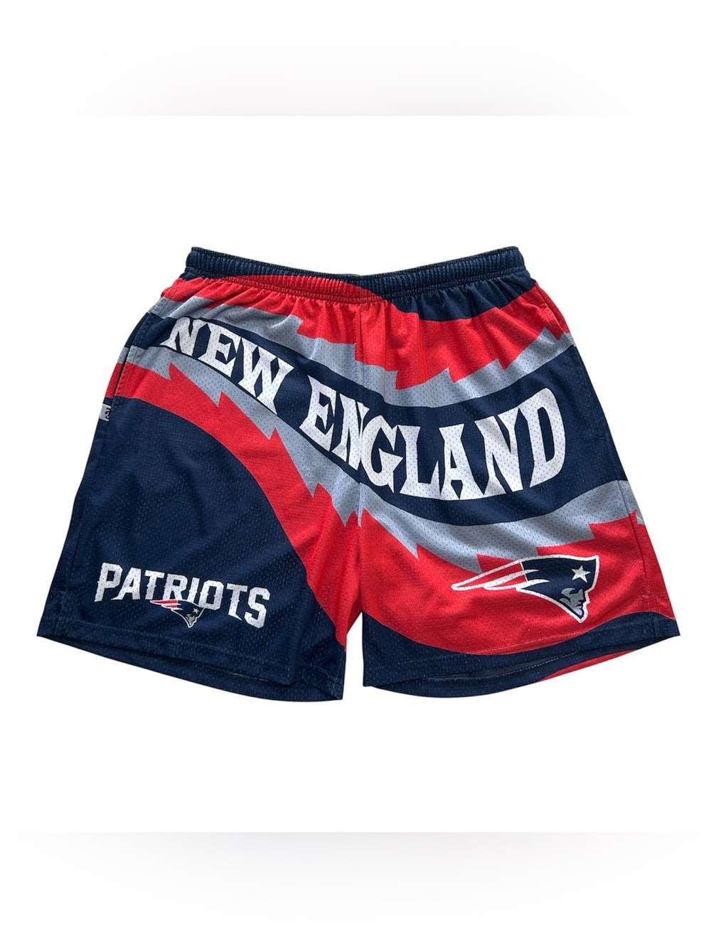 New England Patriots NFL Men’s Chalk Line Saw Blade Retro Shorts Mesh AOP Size S